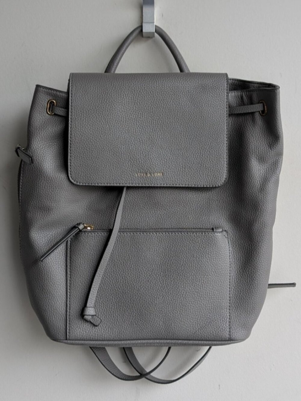 NWOT Love & Lore Gray Faux Leather Backpack